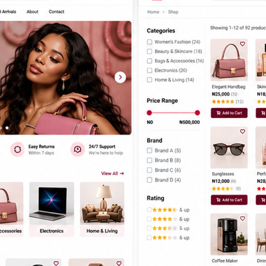 Burgundy Structured Handbag